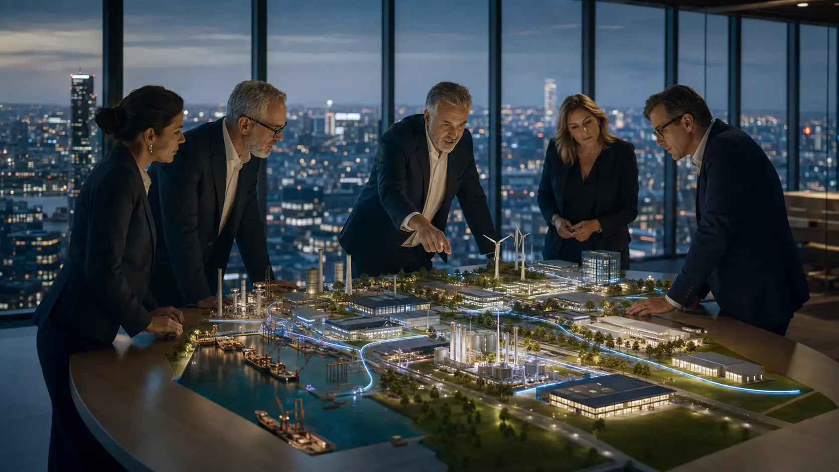 Cornerstone investment and operating team evaluating a cross-sector portfolio of industrial, energy and logistics assets